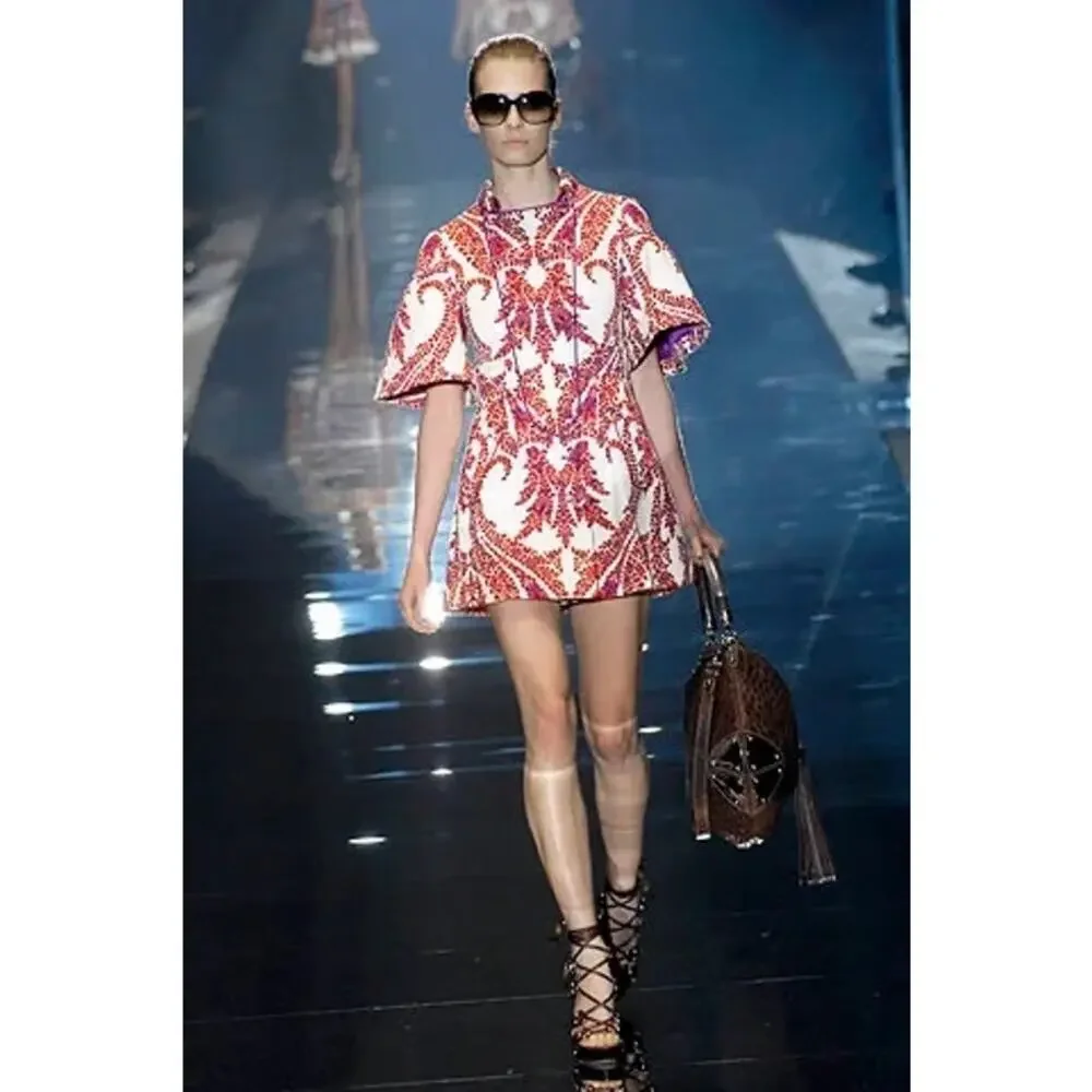 Gucci SS2007 Runway Cage Strappy Platform Lace Up Spice Brown Sandals US 7.5